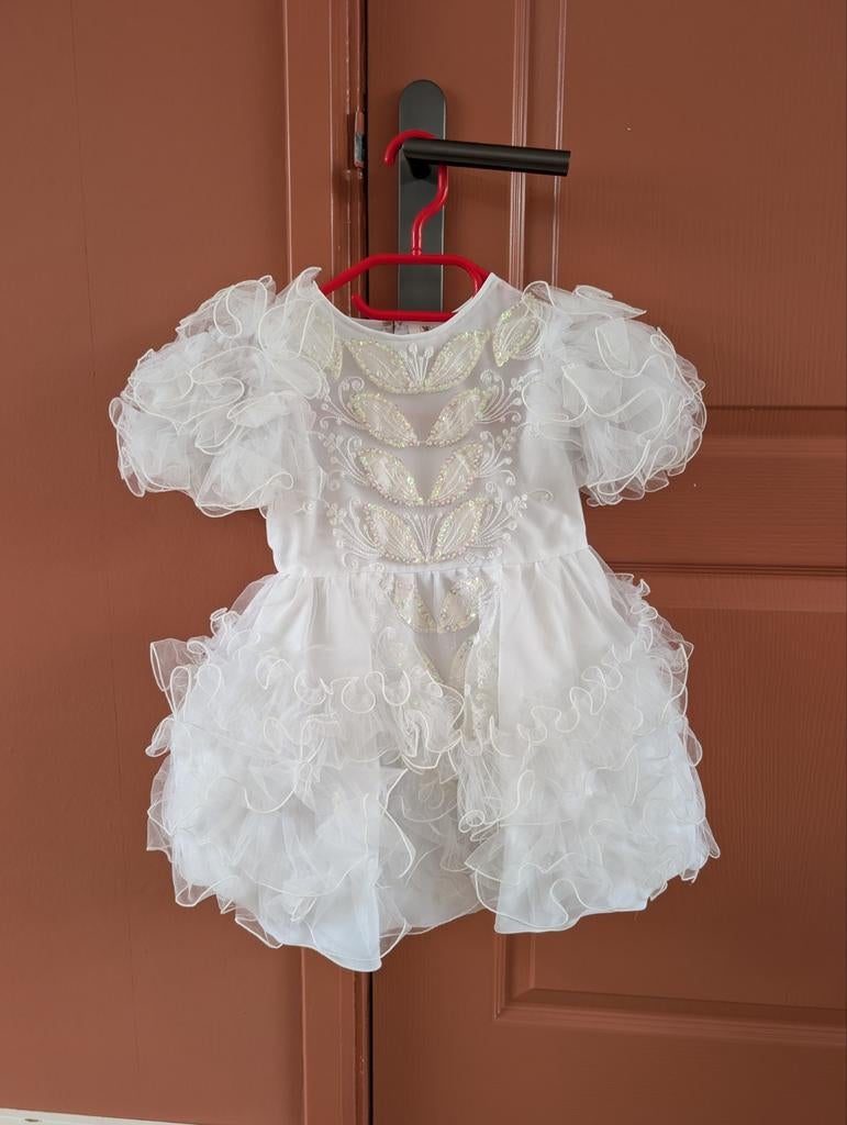 Prachtige witte bruidsmeisjes jurk met tule, Liaw liong lie, Meisje, Ophalen of Verzenden, Zo goed als nieuw