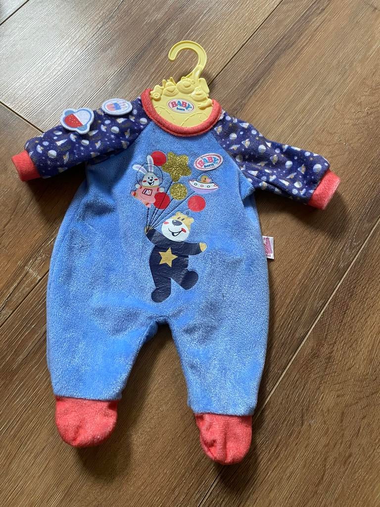 Baby Born Pyjama / Romper - Blauw met ruimte thema, Ophalen of Verzenden, Zo goed als nieuw, Babypop