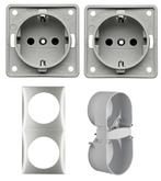 Berker stopcontact 230V inbouwdoos compleet Chroom gelakt, Buurserstraat 15 A, 7481 EG,Haaksbergen, Ophalen of Verzenden, Info@123CamperOnderdelen.nl