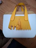 Justo Handtas Wit met Geel - Goede Staat, Ophalen of Verzenden
