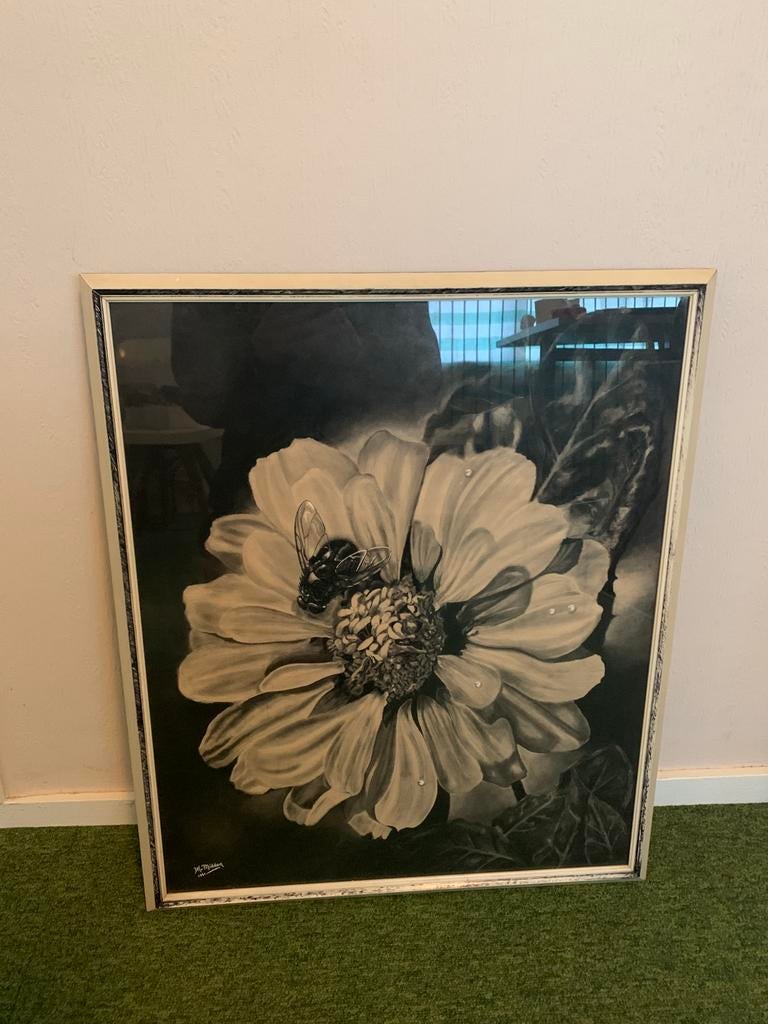 Houtskool schilderij / tekening 1961, Antiek en Kunst, Ophalen of Verzenden