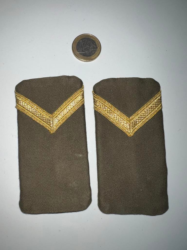 Militair embleem: Schouderstukken met gouden strepen, Ophalen of Verzenden, Landmacht, Overige gebieden, Embleem of Badge