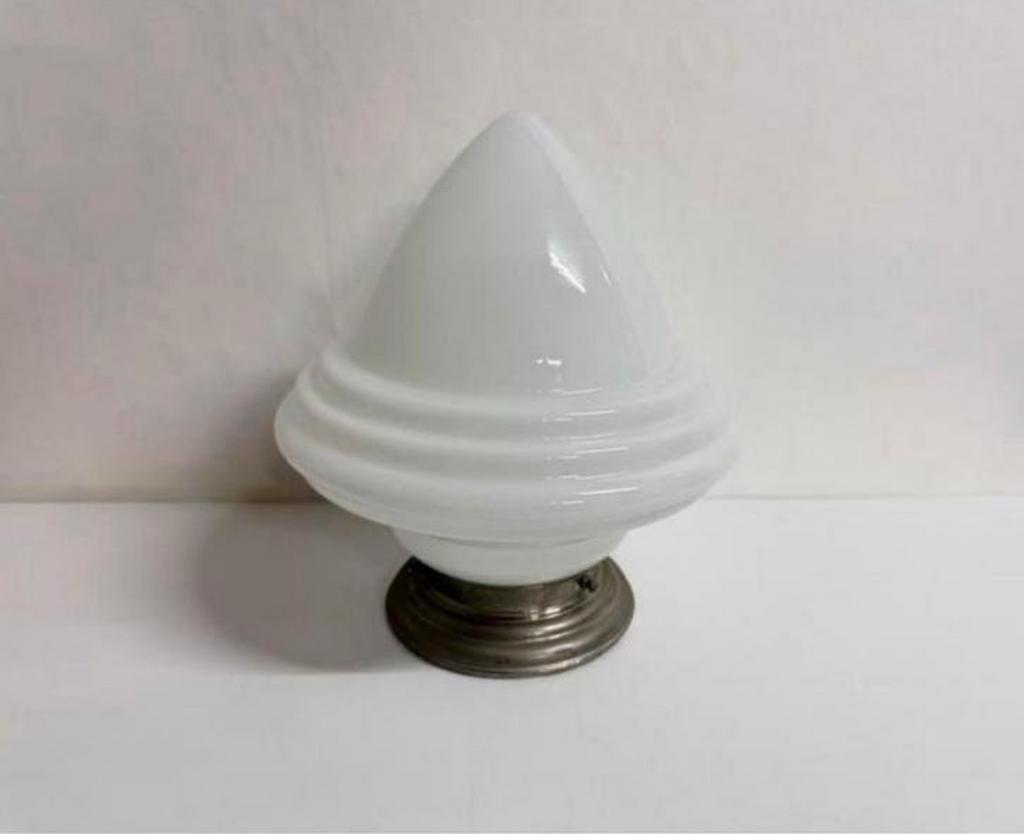 Vintage lamp XXL plafondlamp art deco Giso eikel opaalglas, Ophalen of Verzenden, Zo goed als nieuw, Glas, Art Deco