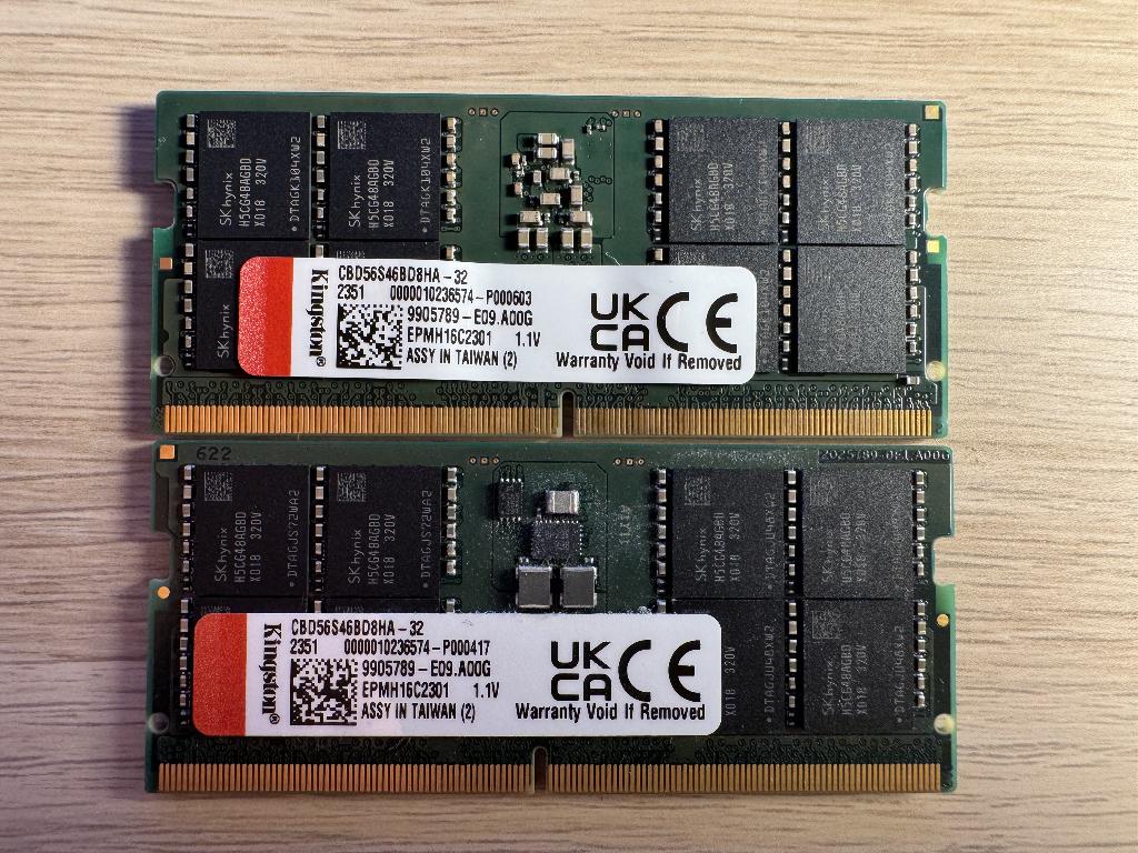 DDR5 SO-DIMM 64Gb (2x32GB) 5600 Kingston, Computers en Software, RAM geheugen, Ophalen of Verzenden, Zo goed als nieuw, DDR5, 64 GB