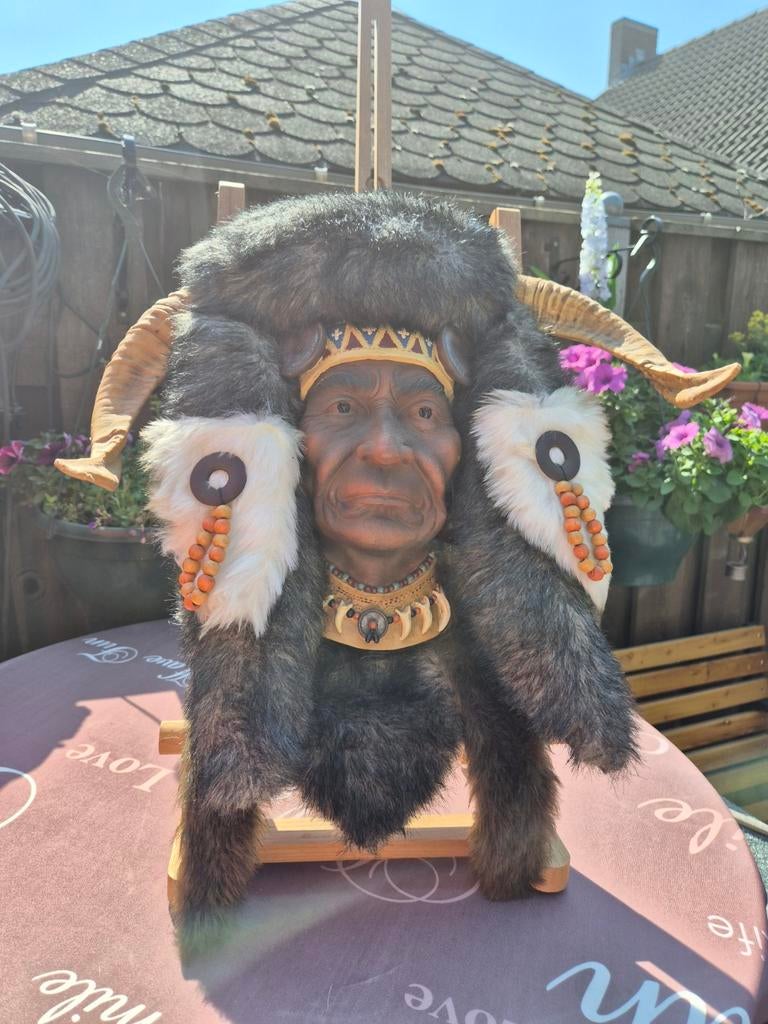 Indianen beeld hoofd, Verzamelen, Beelden en Beeldjes, Ophalen of Verzenden, Mens