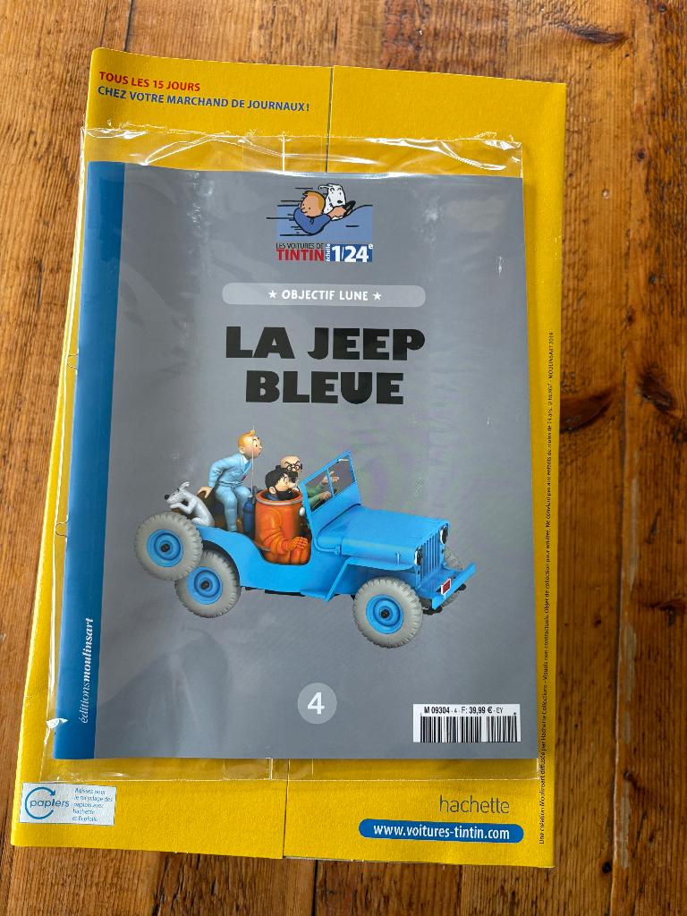 Kuifje, TinTin. auto 1/24 De Blauwe Jeep., Verzamelen, Ophalen of Verzenden, Kuifje, Nieuw, Beeldje of Figuurtje