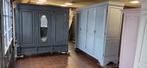 Brocante garderobe kasten, slaapkamerkasten, kledingkasten, Antiek en Kunst, Ophalen of Verzenden