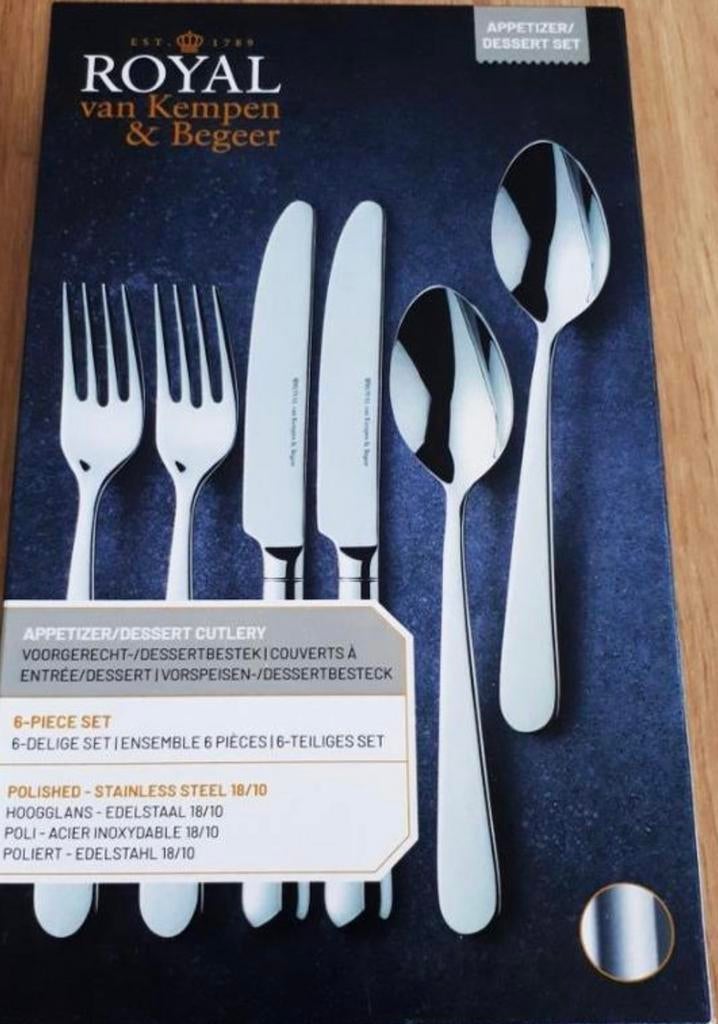 Royal Van Kempen & Begeer Voorgerecht / desertbestek, Nieuw, Ophalen of Verzenden, Rvs of Chroom, Vaatwasserbestendig