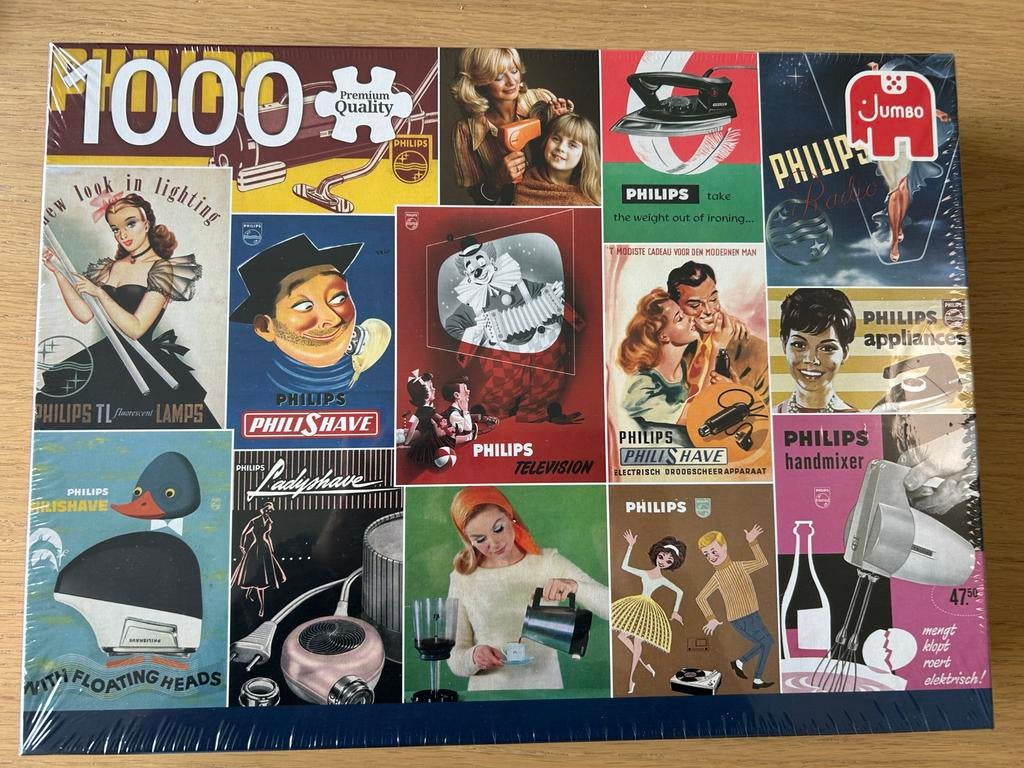 Jumbo Premium Collection Philips reclame puzzel 1000 stukjes, Ophalen of Verzenden, 500 t/m 1500 stukjes, Nieuw, Legpuzzel