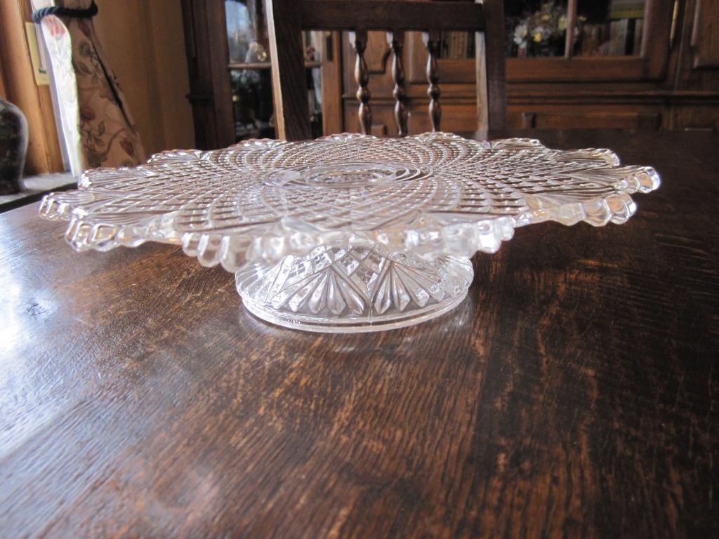 Cristal Val St Lambert cakestand model Napoleon III, Antiek en Kunst, Antiek | Glas en Kristal, Verzenden