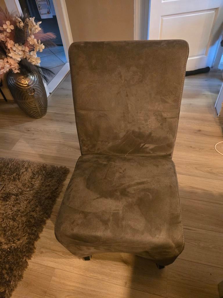 Comfortabele eettafelstoel - Grijs stof, Huis en Inrichting, Stoelen, Ophalen, Gebruikt, Eén, Modern