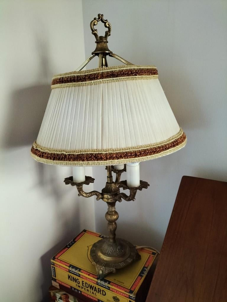 Antieke Franse Bouilotte lamp tafellamp, Ophalen