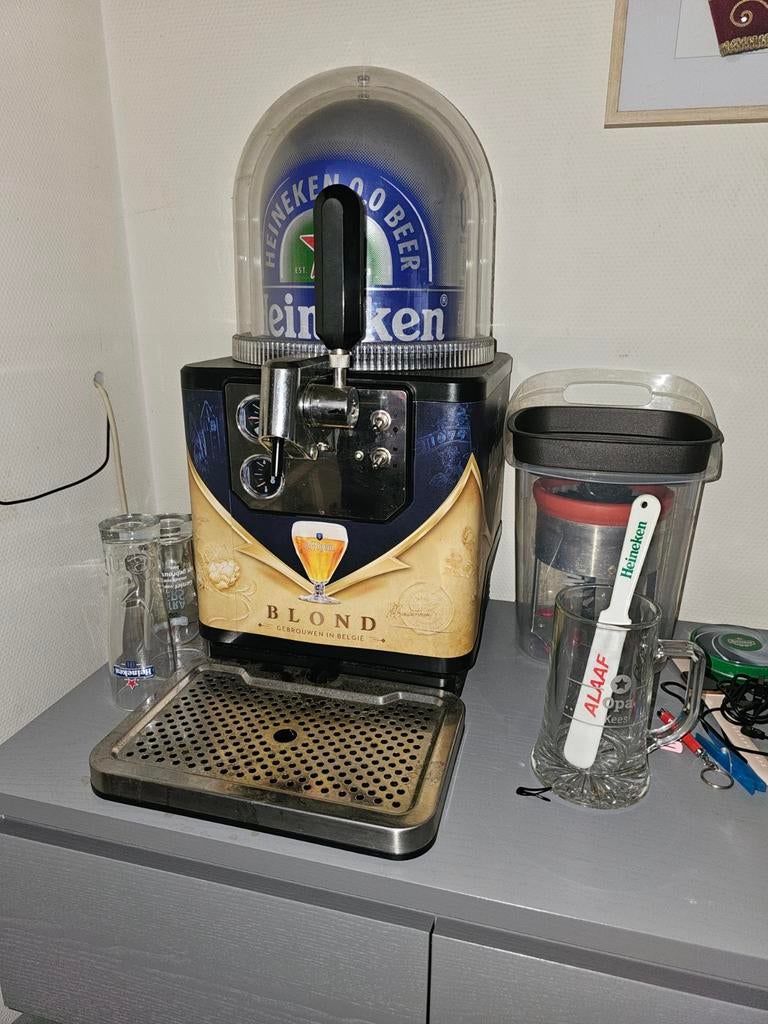 Blade biertap met glazen en glazen spoeler, Ophalen of Verzenden