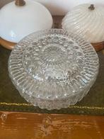 Vintage Glazen Plafondlamp / Wandlamp - Jaren '70 Stijl, Ophalen of Verzenden, Gebruikt, Glas