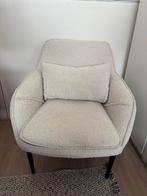 Witte Bouclé Fauteuil, Huis en Inrichting, Fauteuils, Ophalen, Zo goed als nieuw, Stof, 75 tot 100 cm