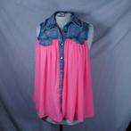Gave aparte blouse.Spijker met roze.Mt S.Merk Azaka Paris, ., Ophalen of Verzenden, Zo goed als nieuw, .