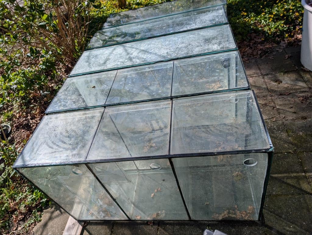Gratis aquarium glas, Dieren en Toebehoren, Vissen | Aquaria en Toebehoren, Ophalen, Gebruikt, Leeg aquarium