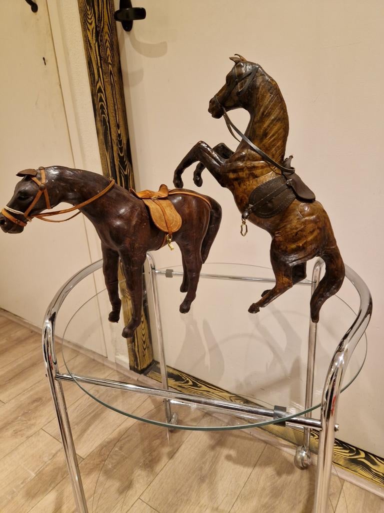 Vintage leather Horses, Ophalen of Verzenden