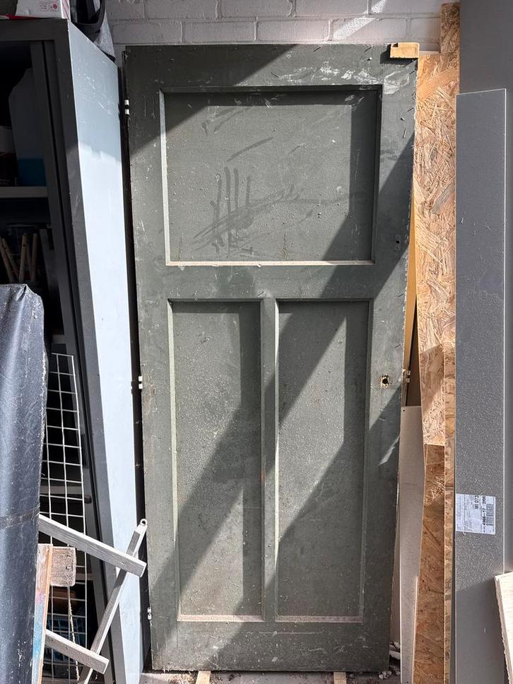 Paneeldeur jaren '20/'30 - 82x205 cm, Doe-het-zelf en Verbouw, Deuren en Horren, Gebruikt, Binnendeur, 200 tot 215 cm, 80 tot 100 cm