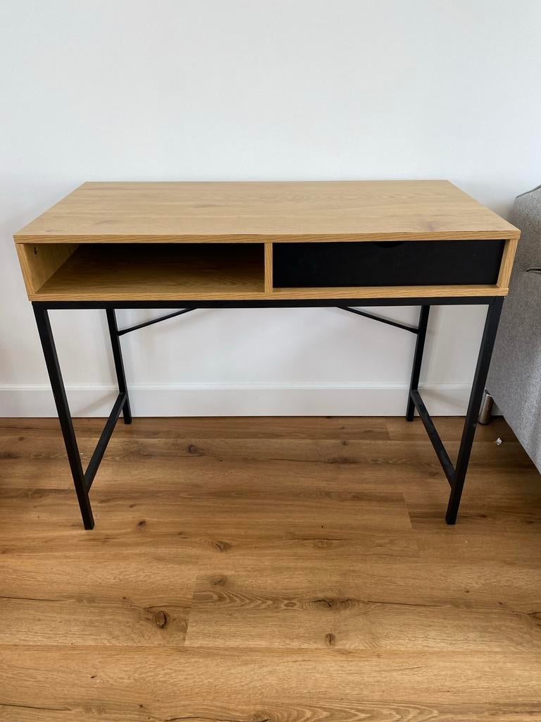JYSK Trappedal bureau met lade hout en metaal, Ophalen, Bruin, Zo goed als nieuw, Computerbureau