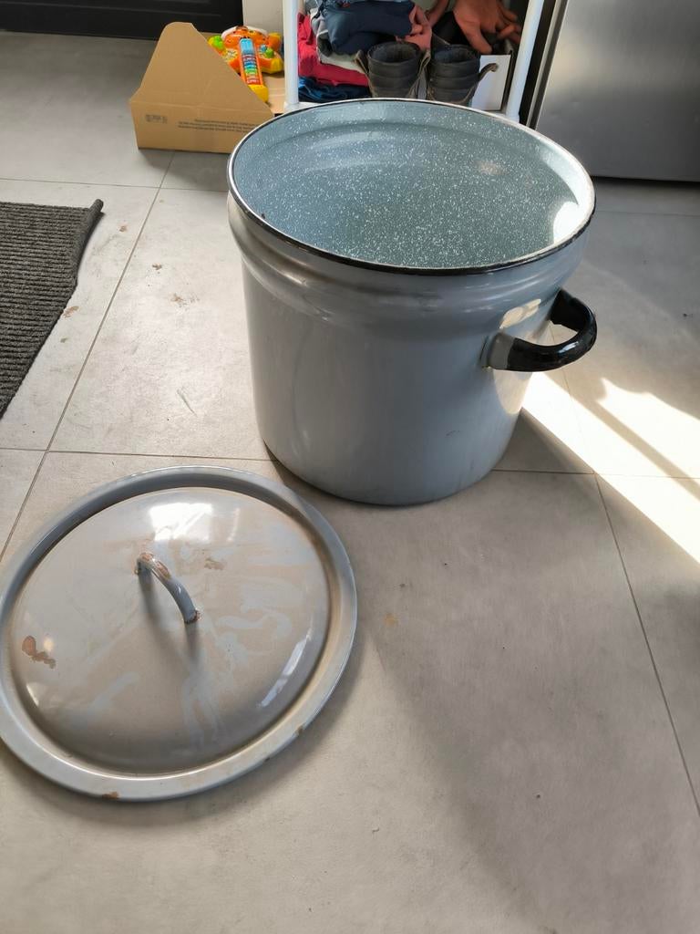 Grote emaille ketel/pan - Ideaal voor grote porties, Ophalen, Gebruikt, Overige materialen, Kookpan of Snelkookpan