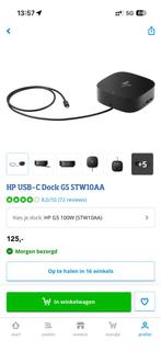 HP USB-C Dock G5 5TW10AA Docking Station, Computers en Software, Dockingstations, Ophalen of Verzenden, Zo goed als nieuw, Docking station