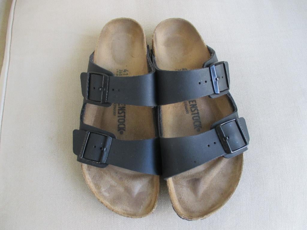 Birkenstock Arizona mt 41 smal, Slippers, Verzenden, Zwart, Zo goed als nieuw