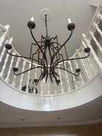 Grote exclusieve vide kroonluchter brons bruin staal, Huis en Inrichting, Ophalen, Gebruikt, Metaal