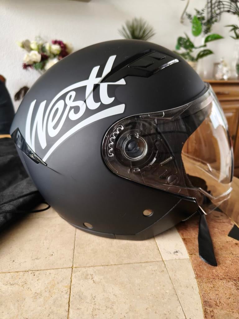 Maat M (57-58) Zwart Westt Jethelm, Fietsen en Brommers, Brommerhelmen, Ophalen of Verzenden, Nieuw, Medium, Westt Jet