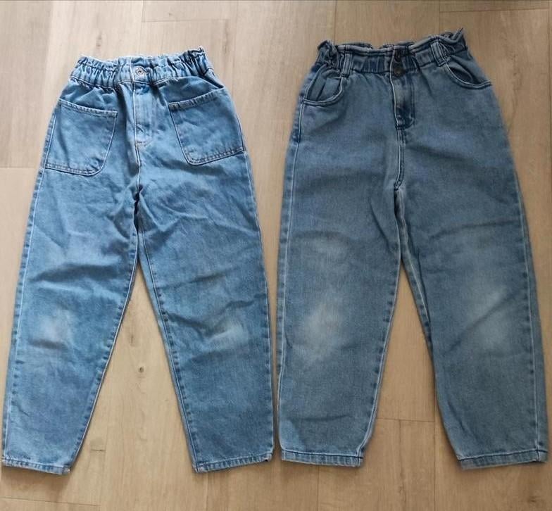 2 Spijkerbroeken maat 128 en 128-134, Kinderen en Baby's, Kinderkleding | Maat 128, Broek, Gebruikt, Meisje, Ophalen of Verzenden