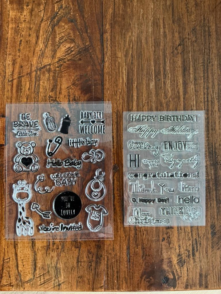 Leuke clear stamps Baby en felicitaties (engels) Nieuw!, Hobby en Vrije tijd, Ophalen of Verzenden, Nieuw, Clearstamp