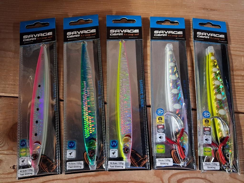 5x Savage Jigs (Slim Jig Minnow+Sardine Slider) 120 grams
