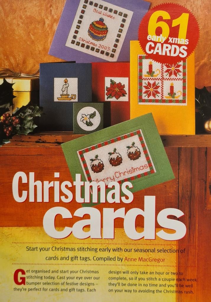 61 Kerst borduurpatronen o.a. rendier, kerstsok, kerstboom, Hobby en Vrije tijd, Borduren en Borduurmachines, Ophalen, Nieuw, Handborduren