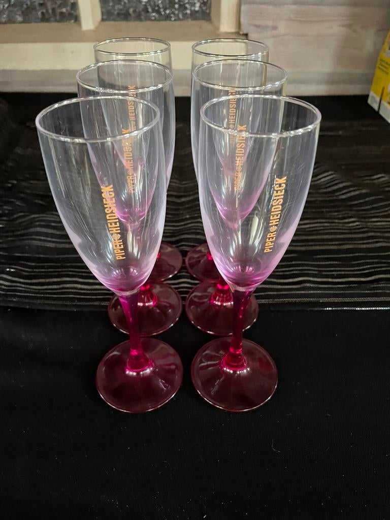 Piper Heidsieck champagneglas 6st, Verzamelen, Glas en Borrelglaasjes, Ophalen of Verzenden, Zo goed als nieuw, Overige typen