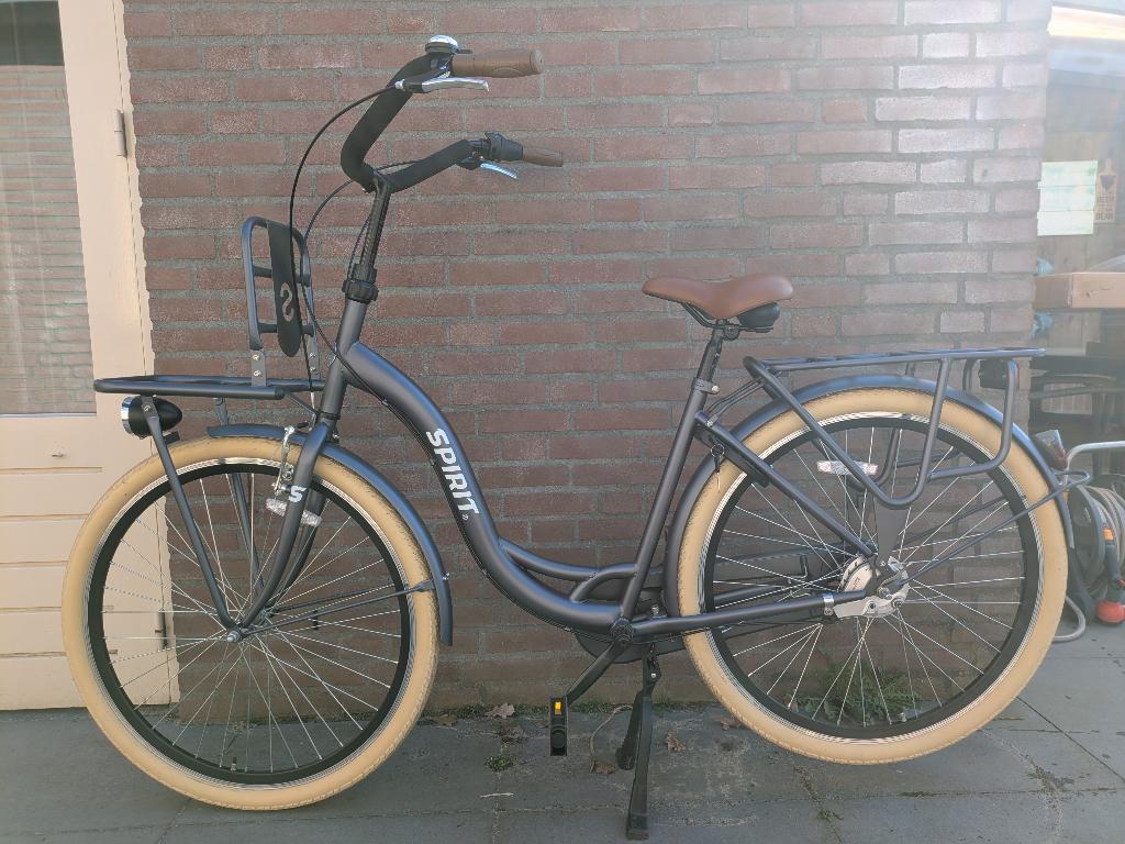 Spirit Carry N3 Moederfiets Mat-Zwart, 2 zitjes, Zo goed als nieuw, Versnellingen, 50 tot 53 cm
