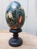 Beschilderd houten ei uit Bali, Ophalen of Verzenden