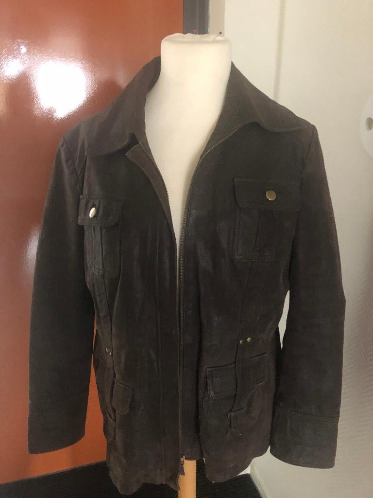 Damesjack Biaggini Leer maat 46, Kleding | Dames, Biaggini, Bruin, Maat 46/48 (XL) of groter, Ophalen of Verzenden