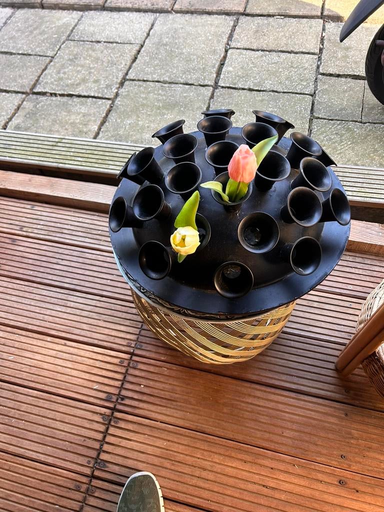 Pmt bloemen vaas, Ophalen of Verzenden, Overige kleuren, Glas, Minder dan 50 cm