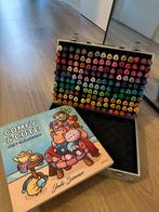 Koffer met 150 alcohol twinmarkers en cozy kleurboek, Ophalen, Nieuw, Potlood of Stift