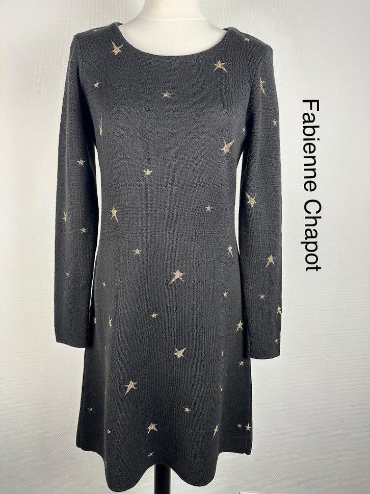 Fabienne Chapot Jurk  (mt: 38) 19,4/9618, Kleding | Dames, Jurken, Zo goed als nieuw, Maat 38/40 (M), Zwart, Onder de knie, Ophalen of Verzenden