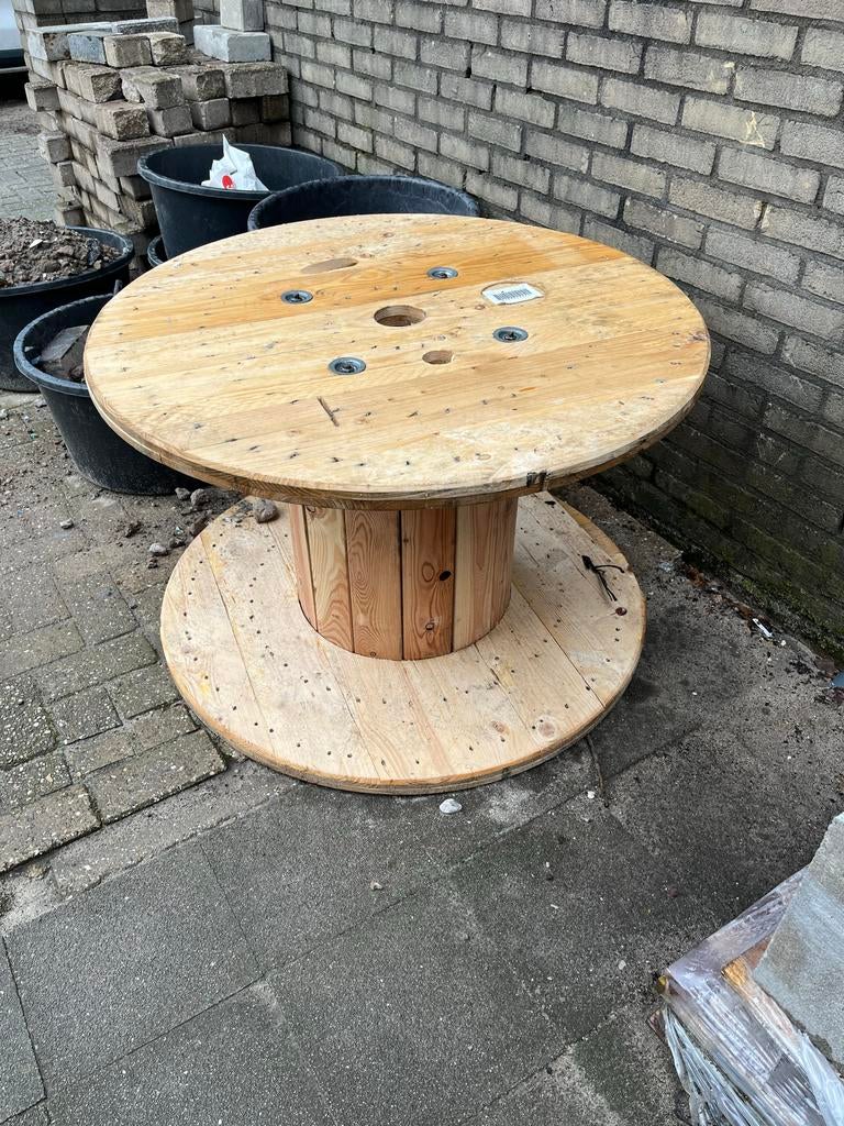 Nieuwe houten haspel - 100cm hoog, 63cm breed, Huis en Inrichting, Rond, Nieuw, Overige houtsoorten, 50 tot 100 cm