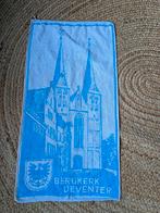 Vintage handdoek van de Bergkerk in Deventer, Ophalen of Verzenden, Gebruikt, Blauw, Handdoek