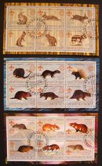 - 701 - 3 Blokken met 18 Dieren., Verzenden, Gestempeld, Dier of Natuur