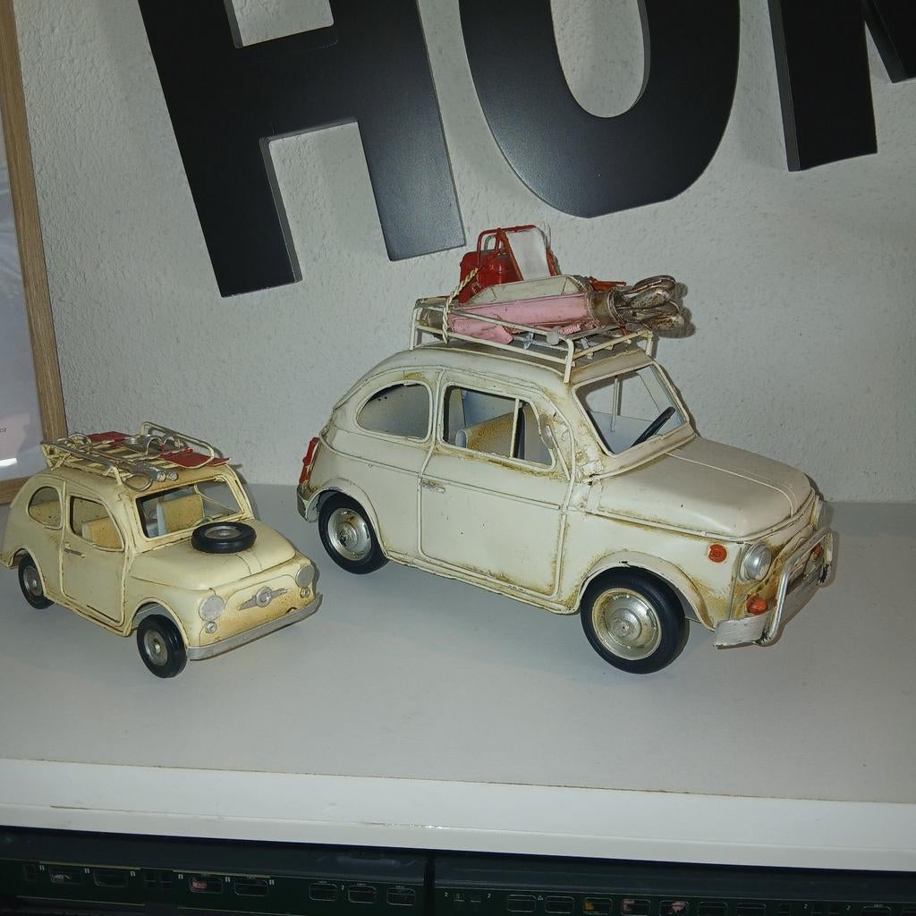 Fiat 500 modelauto's van blik - groot en klein, Overige merken, Gebruikt, Auto, Groter dan 1:32