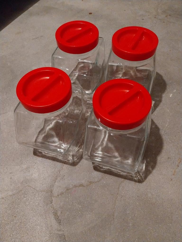 Vintage voorraadpotten, Borgonovo Italy. 4 stuks., Ophalen of Verzenden