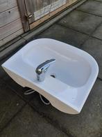 Wastafel met kraan, Ophalen, Zo goed als nieuw, Chroom, Wastafel