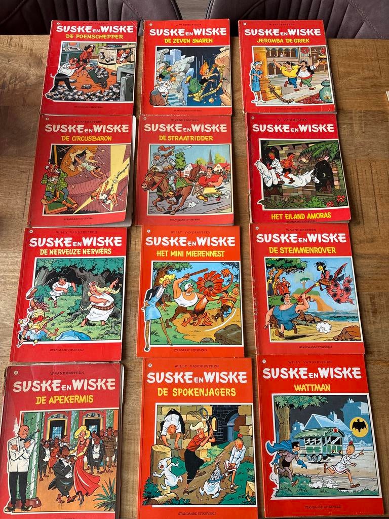 Suske en Wiske - Grote collectie van 12 stripboeken, Boeken, Stripboeken, Meerdere stripboeken, Ophalen, Gelezen