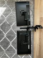 2 monitoren met arm, Computers en Software, Monitoren, Ophalen of Verzenden, Zo goed als nieuw, 60 Hz of minder, IPS