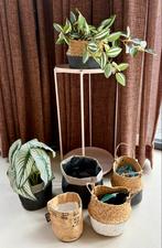 6x bloempot / plantenpot / plantenmand– ibiza-boho / naturel, Overige materialen, Minder dan 30 cm, Rond, Ophalen of Verzenden