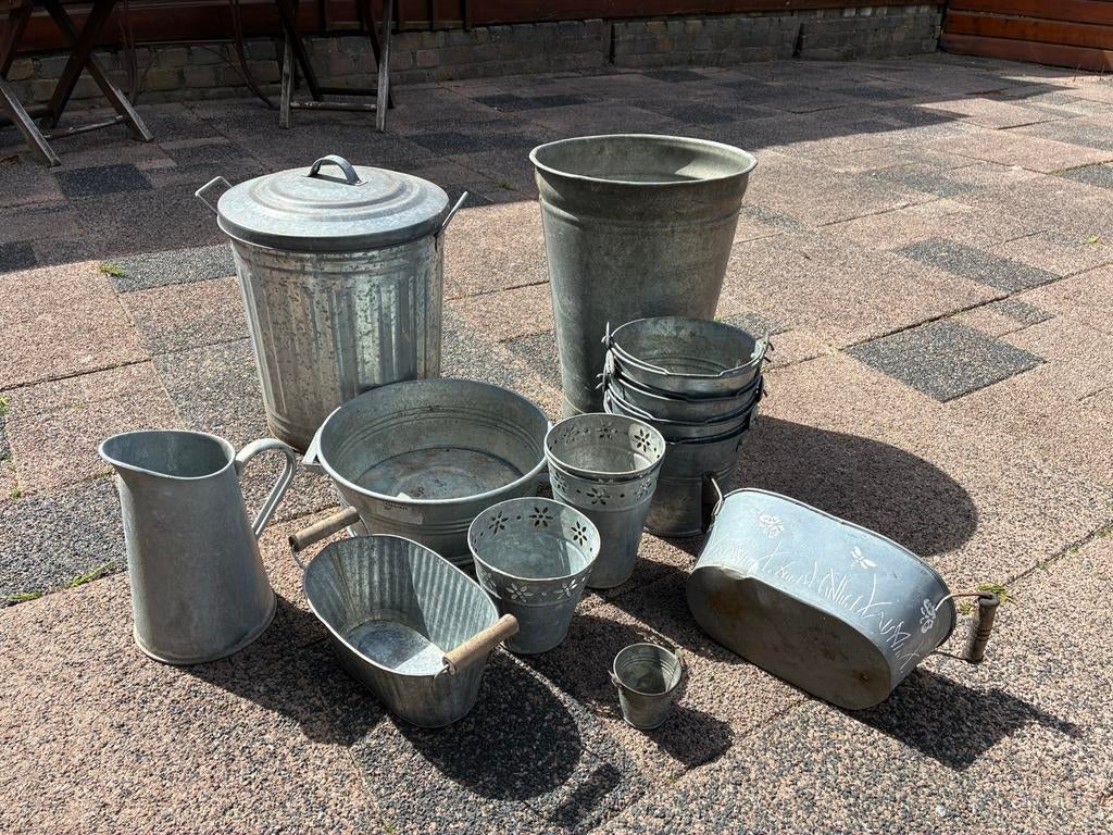 Partij zinken voorwerpen, Tuin en Terras, Ophalen